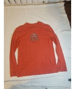 Life Is Good T-Shirt Daddyshack Mens Medium Garge Mancave Orange Long Sl... - $28.05