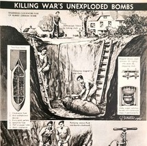 1947 Defusing WW2 War Unexploded Bombs Popular Mechanics Page Article E8F - $465.81 MXN