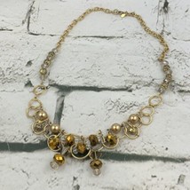 Premier Designs Vintage Necklace Gold Toned Chain Beaded Roses Womens  - $15.84
