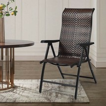 Outdoor Heavy Duty Dark Brown Rattan Folding Patio Chair - $158.99