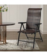 Outdoor Heavy Duty Dark Brown Rattan Folding Patio Chair - $222.89 CAD
