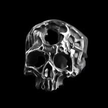 Onlysda Cool Men's Calvarium Skull Ring With Cross Gothic 316L Stainless Steel B - £10.77 GBP