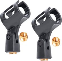 2 PCS Black Universal Nut Adapter Microphone Clip Clamp Holder For All Mic stand - £5.96 GBP