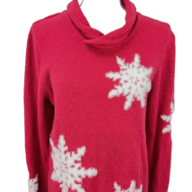 Christopher Bank Ugly Christmas S Holiday Winter Pullover Sweater Snowflakes Red - £31.59 GBP