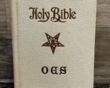 Holman KJV Bible Masonic Order of the Eastern Star White Leather Gold Le... - £15.50 GBP