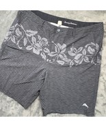 Tommy Bahama Floral Shorts Striped Flat Front Casual Gray Size 38 - $31.44 CAD