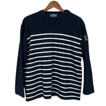 Lauren Ralph Lauren Sweater Women Petite Medium Navy Blue Stripe Button ... - £23.58 GBP