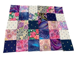 206 Precut 2&quot; Multicolor Floral &amp; Star Patterned Cotton Quilted Patchwor... - $16.88