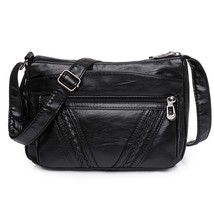 Brand Design Women Shoulder Bag Pu Leather Crossbody Bag Vintage Women&#39;s Bag Sof - £27.09 GBP