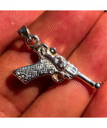 Excellent crafted 925 Sterling Silver Pendant Automatic Gun - £25.16 GBP
