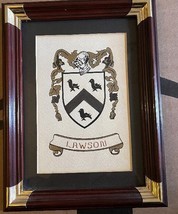 Lawson Family Crest &amp; Coats of Arms Matted And Framed 10” x 8” x 1” - £15.88 GBP