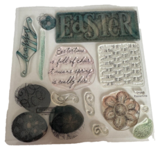 Close to my Heart Clear Acrylic Stamp Set Eastertime Easter Basket Weave Spring - $4.99