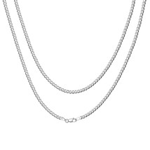 U7 Men&#39;s 925 Sterling Silver Italian Cuban Curb Chain Necklaces for Men Women So - £64.75 GBP