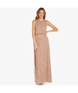 Adrianna Papell Madigan Beaded Sequins Gown in Rose Gold Size 8 NEW *READ - $1,546.27 MXN