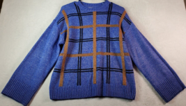 Nine West Sweater Womens Size Medium Blue Knit Polyester Raglan Sleeve Crew Neck - £15.13 GBP