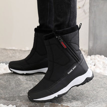 Winter Outdoor Anti-ski Boots Thickened Men&#39;s Casual Plus Velvet Hiking Boots Th - £61.15 GBP
