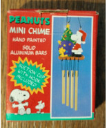 Peanuts Santa Snoopy &amp; Woodstock Mini Wind Chime, Christmas Scene   NIB - £11.35 GBP