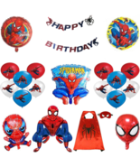 Spiderman Birthday Party Decorations.Banner,12 to 18 inch balloons,  cape  - £5.33 GBP+