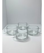 Vintage Tempered Glass Soup Cereal Clear Glass Bowl Mugs - $34.64