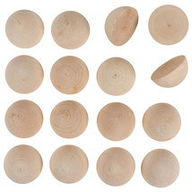 16 Pack 2&quot; Unfinished Half Wooden Balls Split Natural Wood Beads For Cra... - £19.65 GBP