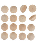 16 Pack 2&quot; Unfinished Half Wooden Balls Split Natural Wood Beads For Cra... - £19.91 GBP