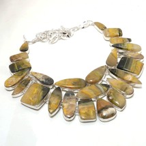 Bumble Bee Jasper Gemstone Ethnic Black Friday Gift Necklace Jewelry 18" SA 4355 - £14.38 GBP