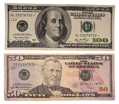 100 Dollar &amp; 50 Dollar $ Star Notes 2008 &amp; 2004 US Banknotes - $198.00