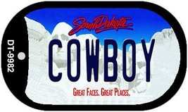 Cowboy South Dakota Novelty Metal Dog Tag Necklace DT-9982 - £12.74 GBP