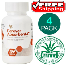 Forever Absorbent C 100% Natural Vitamin C 100 Tab 4 Pack Halal Kosher Exp 2025 - £40.39 GBP