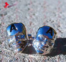 Captain America Mask Cufflinks  – Wedding, Father&#39;s Day, Birthday, Dad&#39;s... - $3.95