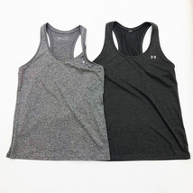 Under Armour Set of 2 Racer Back Tank Tops Gray &amp; Dark Gray Medium - $16.82