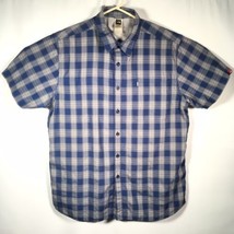 The North Face Men&#39;s XL Button Front Shirt Blue Plaid Short Sleeve - £21.67 GBP