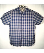 The North Face Men&#39;s XL Button Front Shirt Blue Plaid Short Sleeve - $38.01 CAD