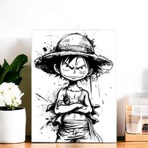 One Piece Young Luffy Little Pirate King Straw Home Decor Metal Wall Art Poster - £11.03 GBP+