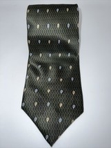 Nautica Neck Tie Dark Green Blues and Browns Accents Teardrop Scales - £11.18 GBP