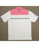 FootJoy Golf Polo Shirt Men’s XL White Pink TPC River’s Bend Logo FJ - €21,23 EUR