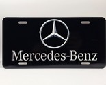 Mercedes Inspired Art on Black FLAT Aluminum License Tag Plate * BLEMISHED - $13.49