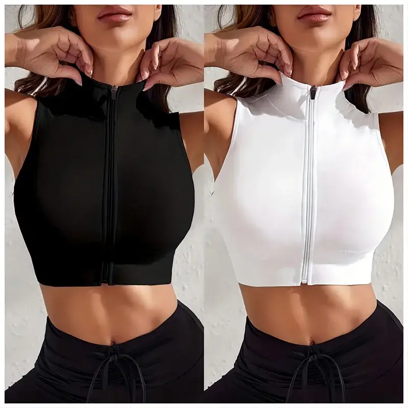 Women’s 2-Piece Close-Fitting Breathable Yoga Set – Sexy Zipper Fitness ... - $47.52 CAD