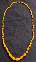 Old vintage Orange ambver colour  glass  Necklace 40s 50s Consult Stock - £42.05 GBP
