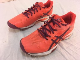 Womens ASICS Gel Solution Speed 3 Orange Purple E650N Lace Up 8 Athletic Shoes - $44.74