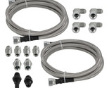 6AN 70&quot; Braided Transmission Cooler Lines Kit  For GM 4L60E 4L80E OFK19-... - £31.71 GBP