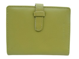 Genuine Leather Card ID Holder Photos Small Wallet Lime Green 4x3&quot; Pocke... - £11.33 GBP