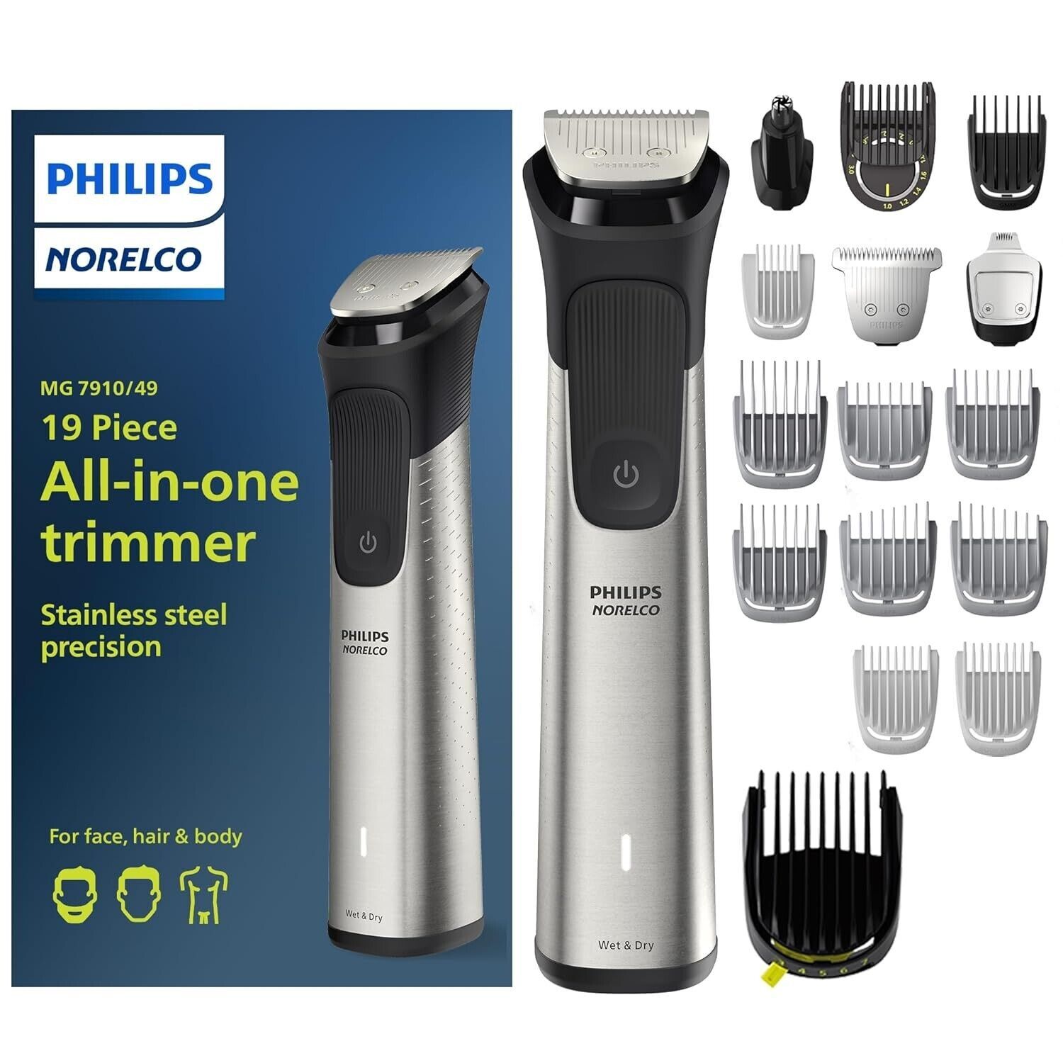 One time used - Philips Norelco Multigroom Series 7000, Mens Grooming Kit - $39.60