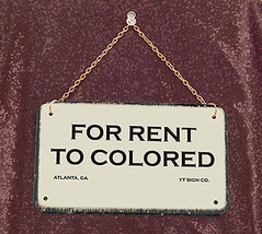 For Rent to Colored-Segregation Civil Rights Sign with chain - £20.10 GBP