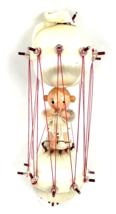 Vintage Angel Christmas Ornament 6&quot; Sequin Beaded Satin Ball Trumpet  - $23.00