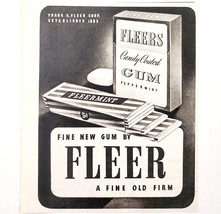 1943 Fleer Candy Coated Peppermint Chewing Gum Advertisement Fleermint D... - €17,05 EUR
