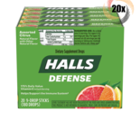 Full Box 20x Packs HALLS Defense Assorted Citrus Cough Drops 9 Drops Per... - $36.90