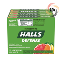 Full Box 20x Packs HALLS Defense Assorted Citrus Cough Drops 9 Drops Per... - £28.82 GBP