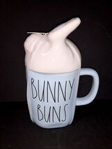 Rae Dunn Blue Easter Bunny Buns Mug W/ Rabbit Feet Topper 8.5” Tall NEW - $24.00