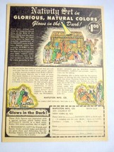 1950&#39;s Color Ad Glow in the Dark Nativity Set, Mapleton Mfg. Co., New York, N.Y. - £6.28 GBP